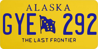 AK license plate GYE292