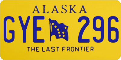 AK license plate GYE296