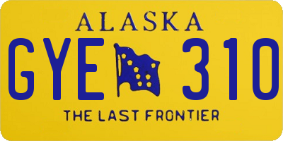 AK license plate GYE310