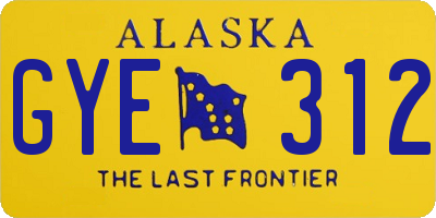 AK license plate GYE312
