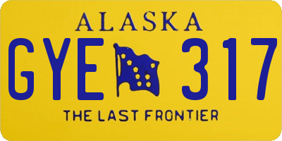 AK license plate GYE317