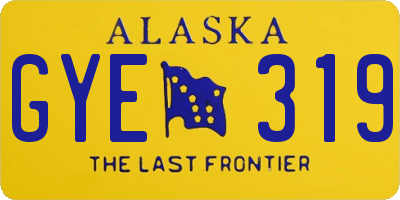 AK license plate GYE319