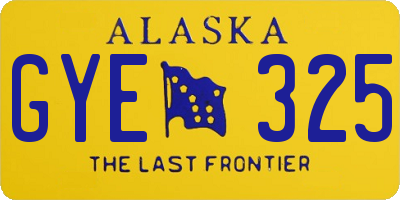 AK license plate GYE325