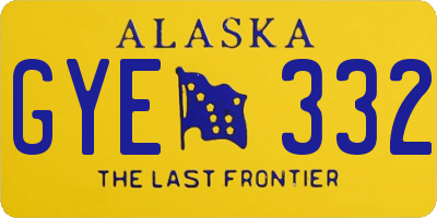 AK license plate GYE332