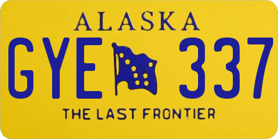 AK license plate GYE337