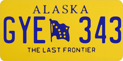 AK license plate GYE343