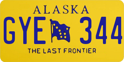 AK license plate GYE344