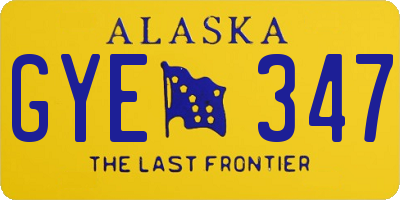 AK license plate GYE347