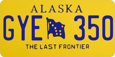 AK license plate GYE350