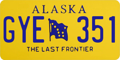 AK license plate GYE351