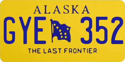 AK license plate GYE352