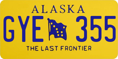 AK license plate GYE355