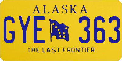 AK license plate GYE363