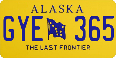 AK license plate GYE365