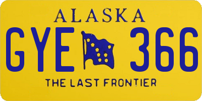AK license plate GYE366