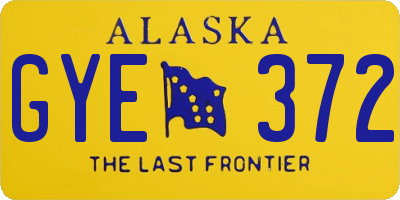 AK license plate GYE372