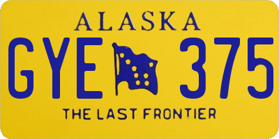 AK license plate GYE375