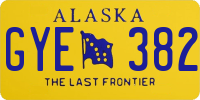 AK license plate GYE382