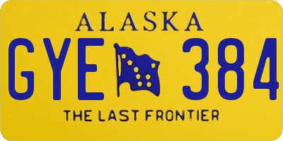 AK license plate GYE384