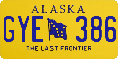 AK license plate GYE386