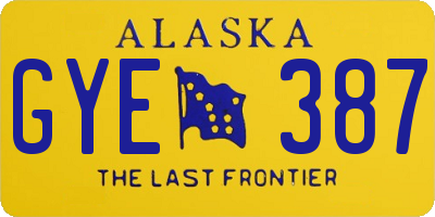 AK license plate GYE387