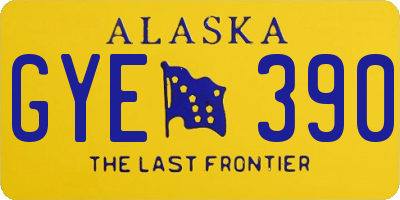 AK license plate GYE390