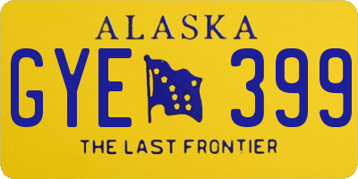 AK license plate GYE399