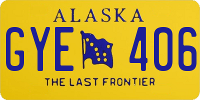 AK license plate GYE406