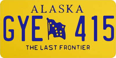 AK license plate GYE415