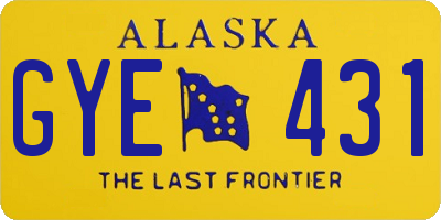 AK license plate GYE431