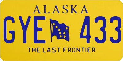 AK license plate GYE433