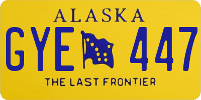 AK license plate GYE447
