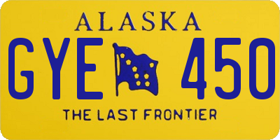 AK license plate GYE450