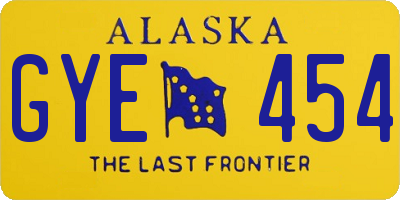AK license plate GYE454