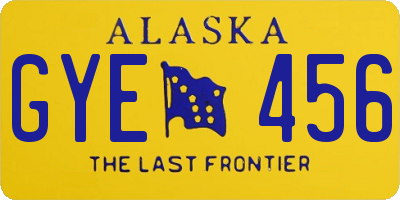 AK license plate GYE456