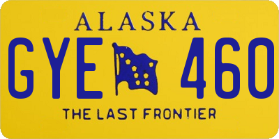 AK license plate GYE460