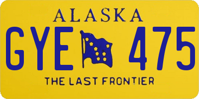 AK license plate GYE475