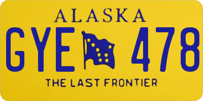 AK license plate GYE478