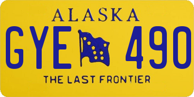 AK license plate GYE490