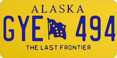 AK license plate GYE494