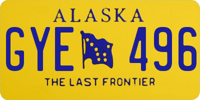 AK license plate GYE496