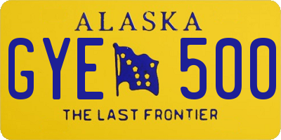 AK license plate GYE500
