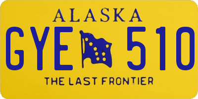 AK license plate GYE510