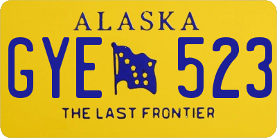 AK license plate GYE523