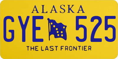 AK license plate GYE525