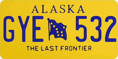 AK license plate GYE532