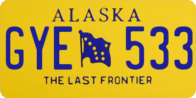 AK license plate GYE533