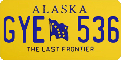 AK license plate GYE536