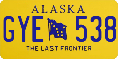 AK license plate GYE538