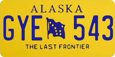 AK license plate GYE543